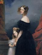 Claude Marie Dubufe with her daughter Germany oil painting artist